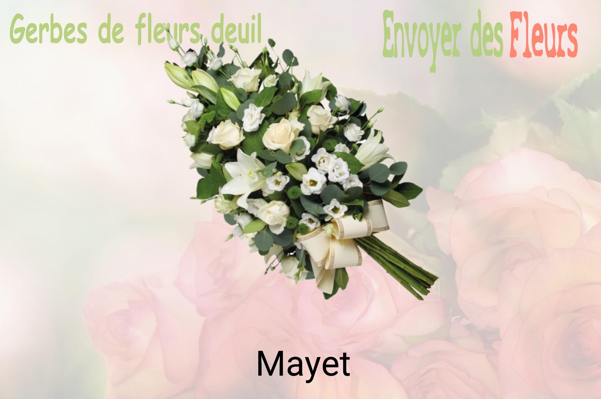 Gerbe de fleurs de deuil livrée à Mayet